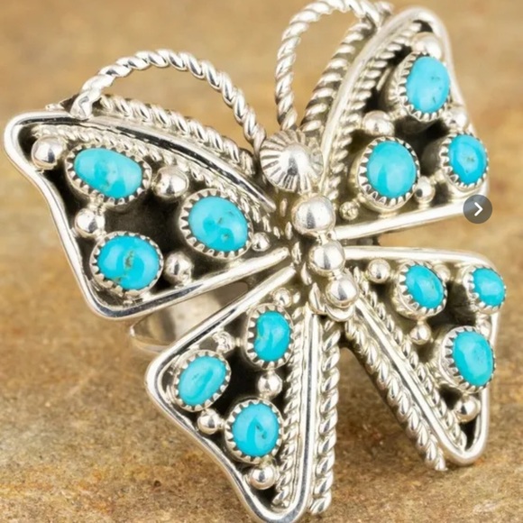 TURQUOISE BUTTERFLY🦋 RING - Picture 2 of 7